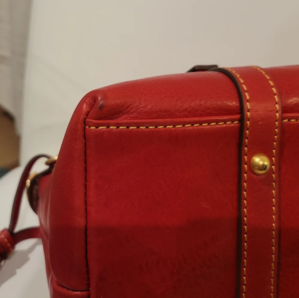 NWT Dooney & Bourke Red Florentine Bristol Satchel - Picture 11 of 11